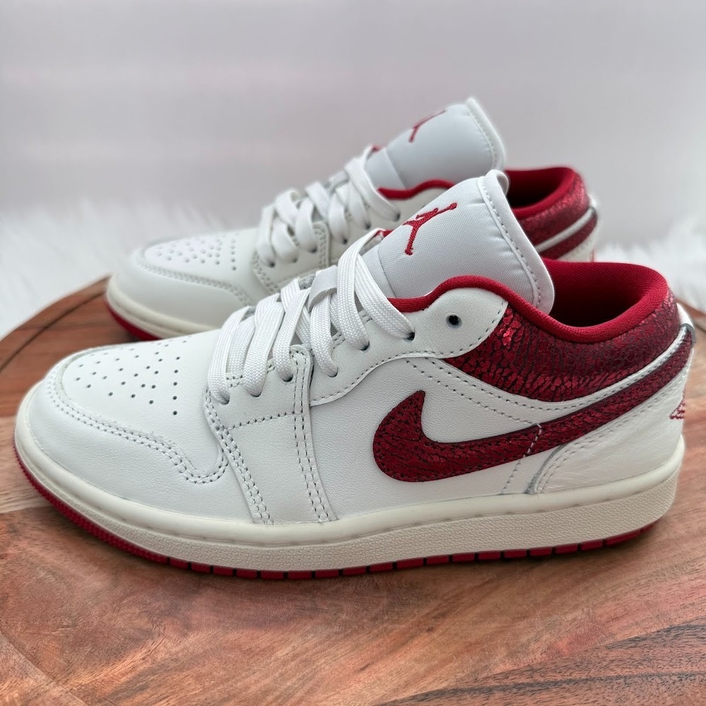 Nike Air Jordan 1 Low Ruby Red Sneakers Retro HJ9338-106 Womens Size - Picture 3 of 11